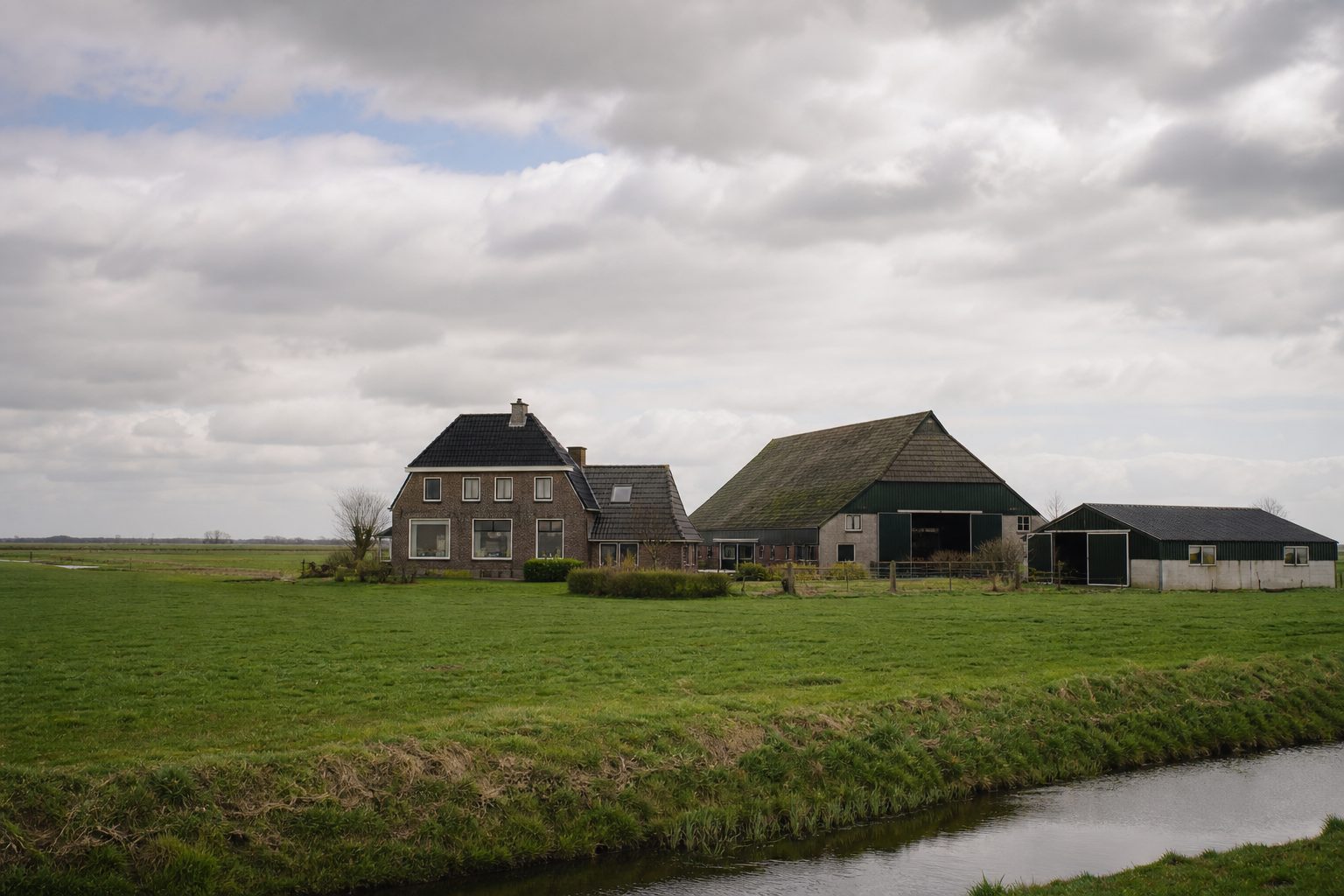 Woning en erf in het Nederlandse landschap